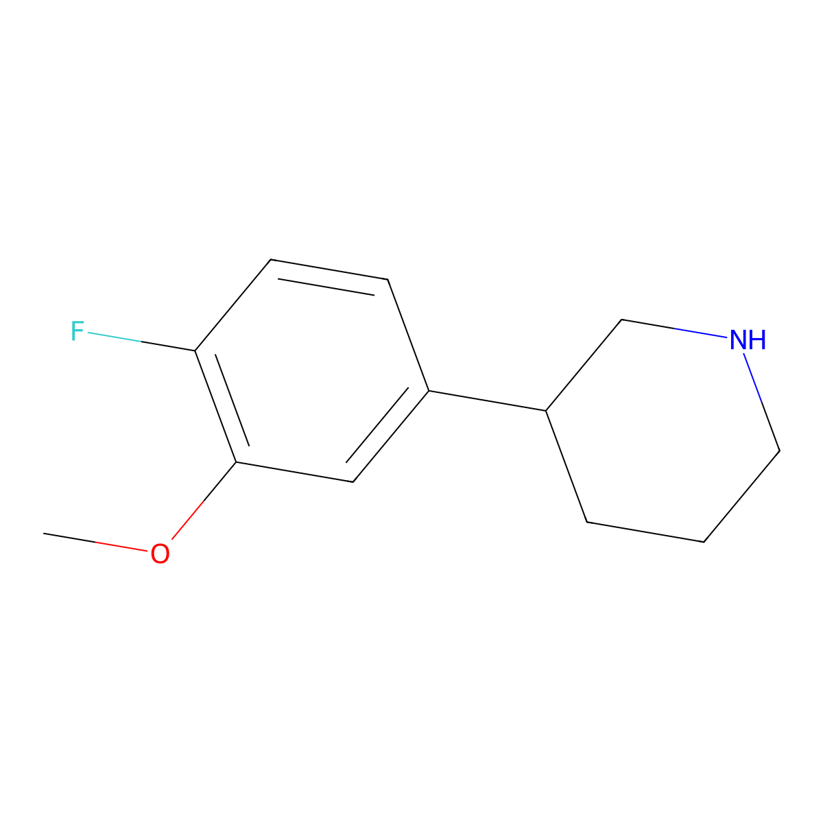 3-(4-Fluoro-3-methoxyphenyl)piperidine molecular structure, CAS 103291-05-0
