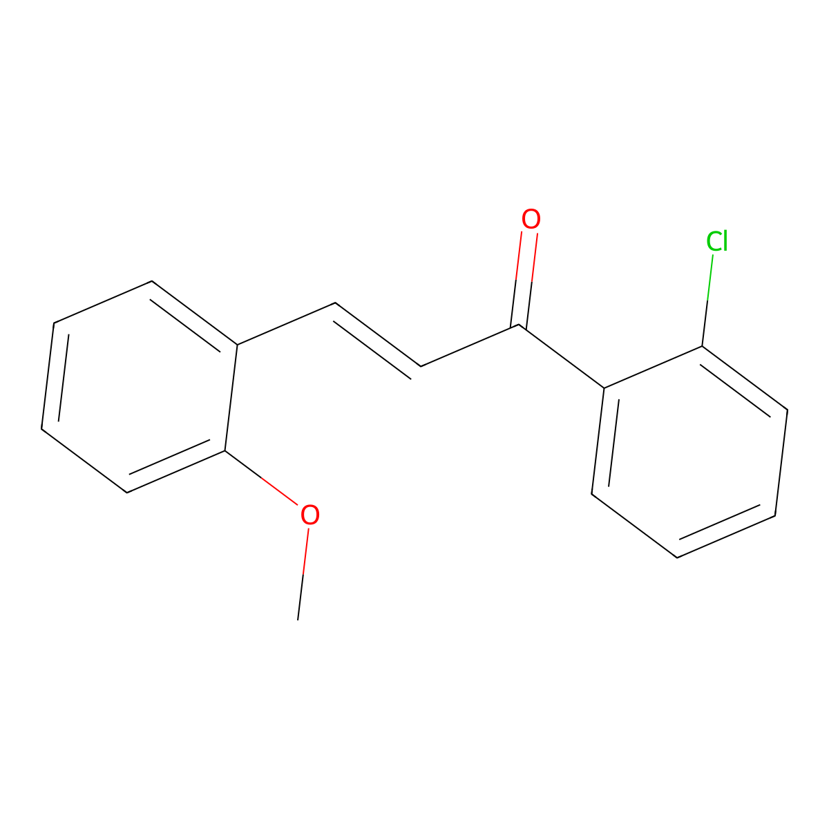 (2E)-1-(2-Chlorophenyl)-3-(2-methoxyphenyl)prop-2-en-1-one molecular structure, CAS 1032917-58-0