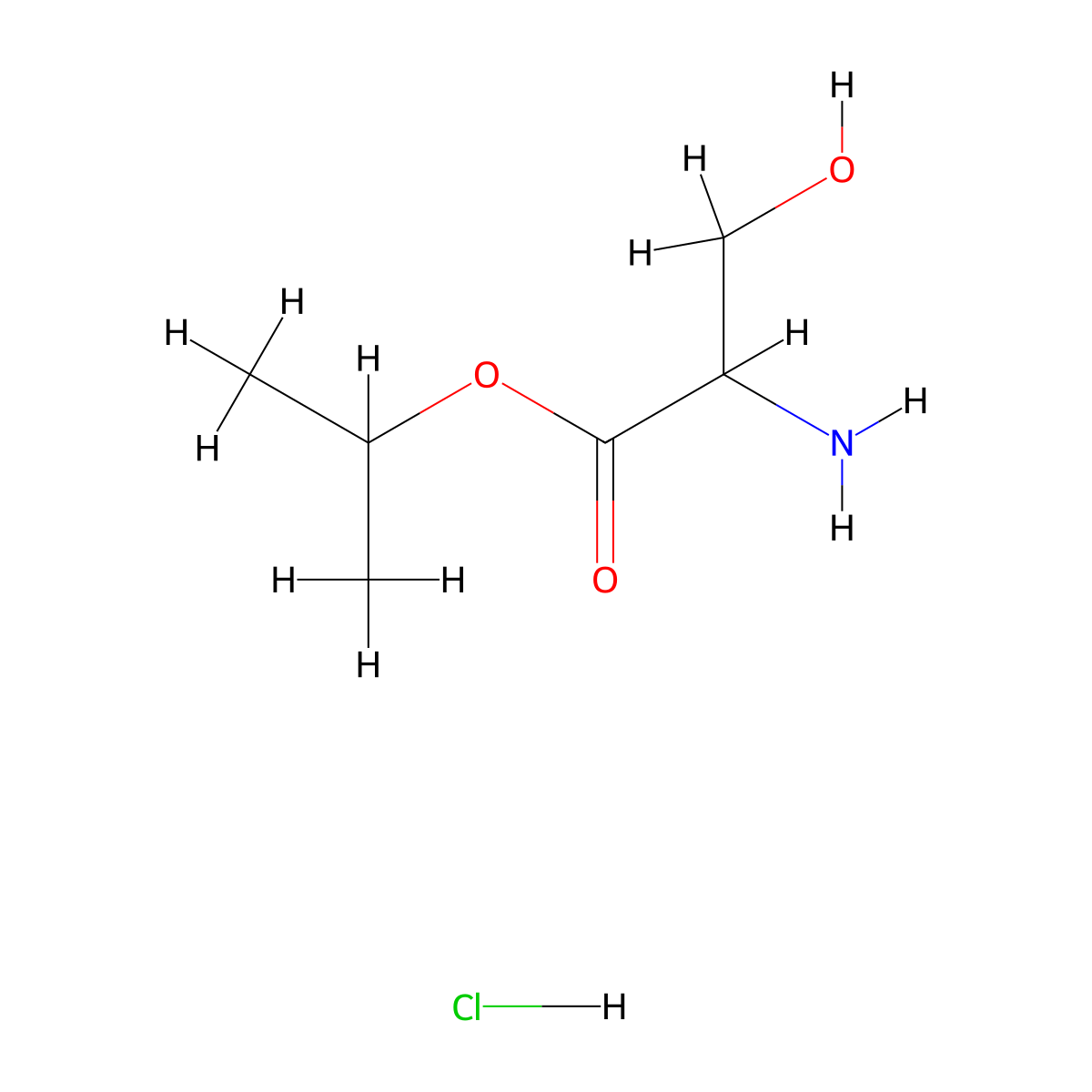 Isopropyl 2-amino-3-hydroxypropanoate hydrochloride molecular structure, CAS 103292-59-7
