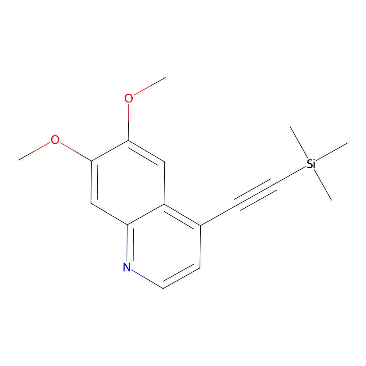 6,7-Dimethoxy-4-((trimethylsilyl)ethynyl)quinoline molecular structure, CAS 1032937-29-3