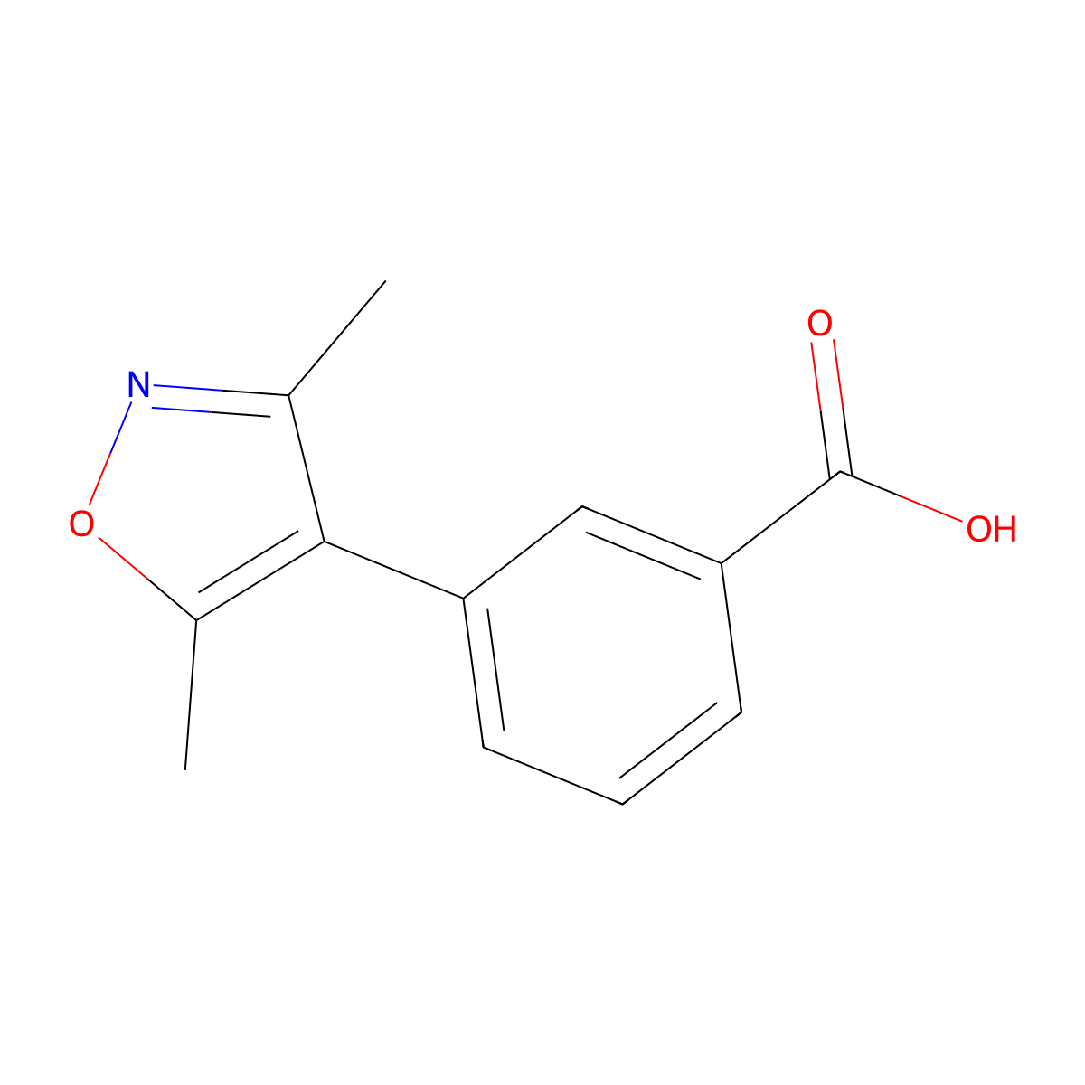 3-(3,5-Dimethyl-isoxazol-4-yl)-benzoic acid molecular structure, CAS 1032938-26-3