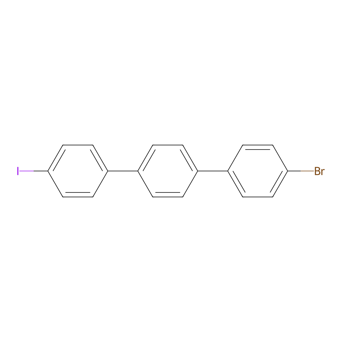 4-Bromo-4''-iodo-1,1':4',1''-terphenyl molecular structure, CAS 1032984-75-0