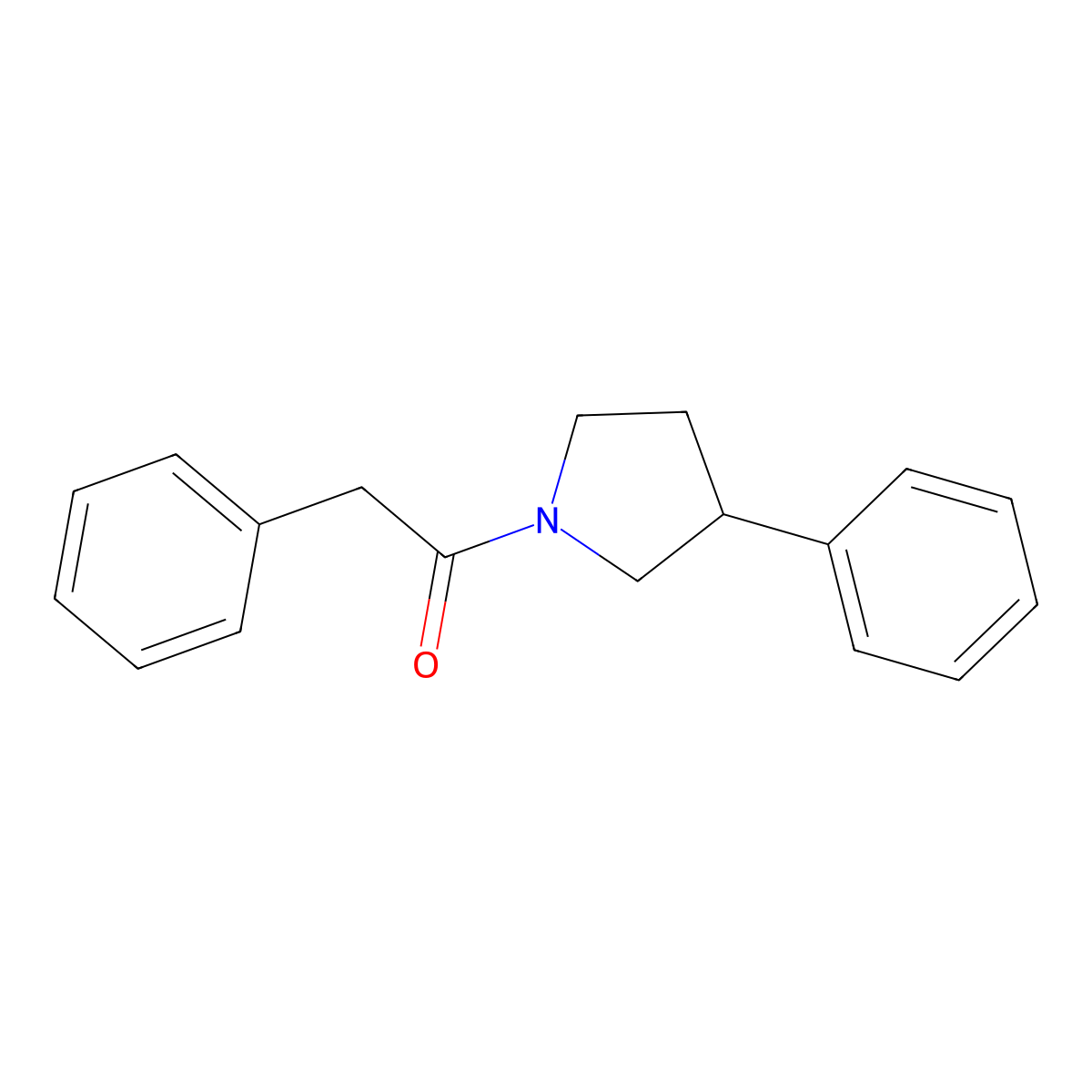 2-Phenyl-1-(3-phenylpyrrolidin-1-yl)ethanone molecular structure, CAS 1033-59-6