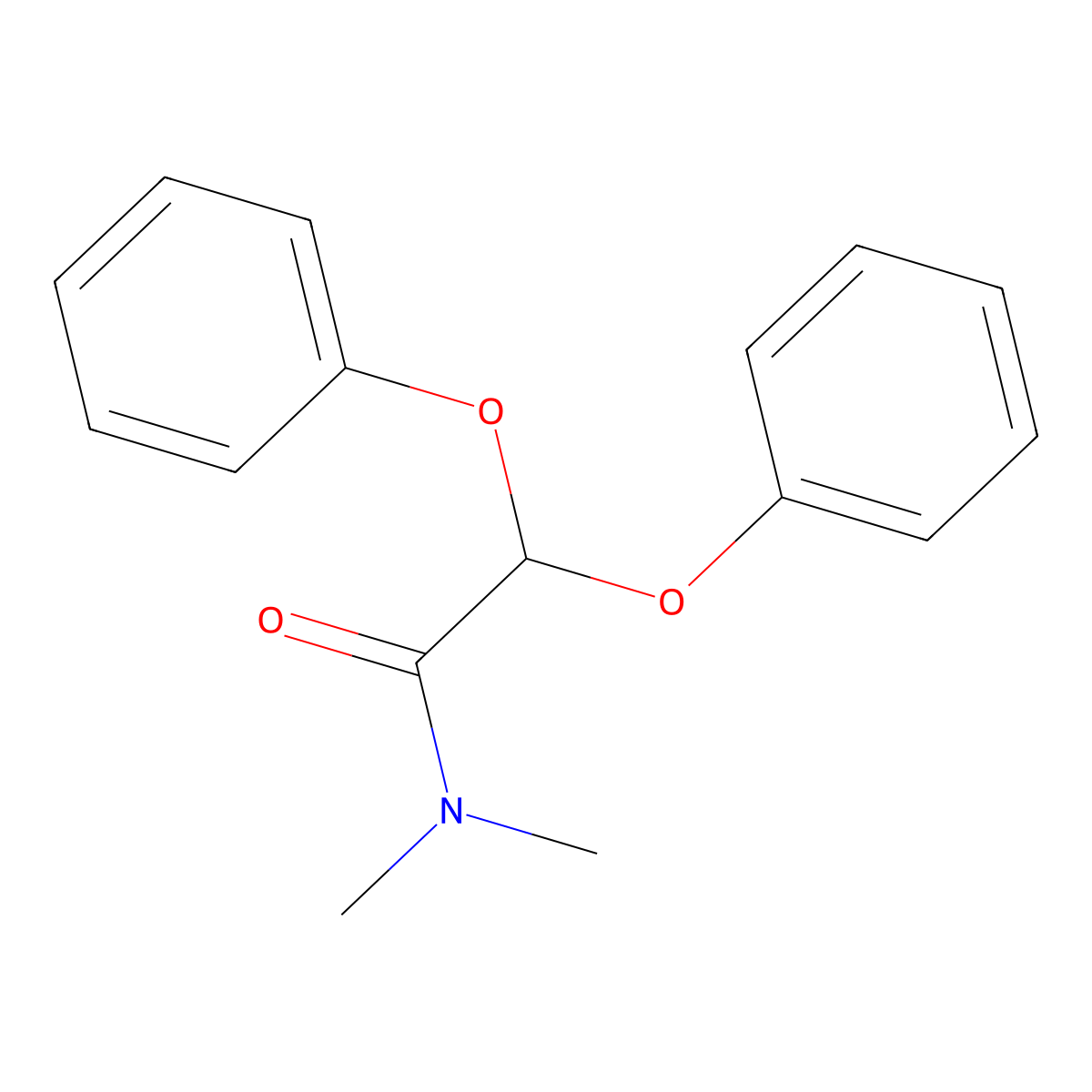 N,N-dimethyl-2,2-diphenoxyacetamide molecular structure, CAS 1033-99-4