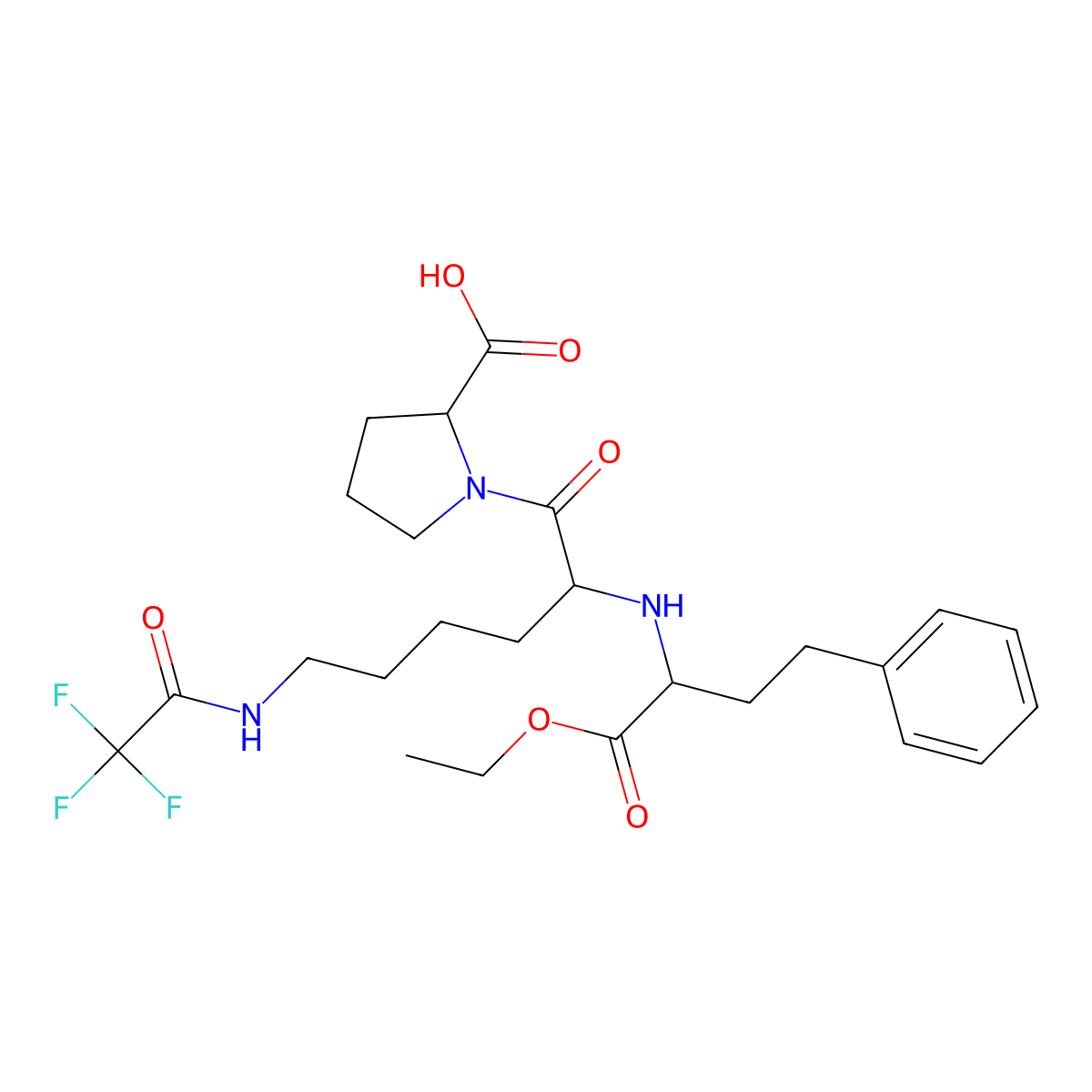 N2-((S)-1-ethoxycarbonyl-3-phenylpropyl)-N6-trifluoroacetyl-L-lysyl-L-proline molecular structure, CAS 103300-91-0