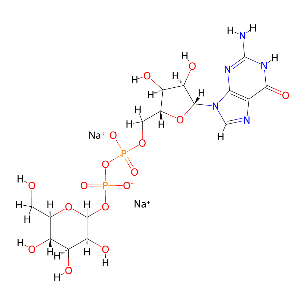 GDP-alpha-D-Mannose, Disodium Salt molecular structure, CAS 103301-73-1