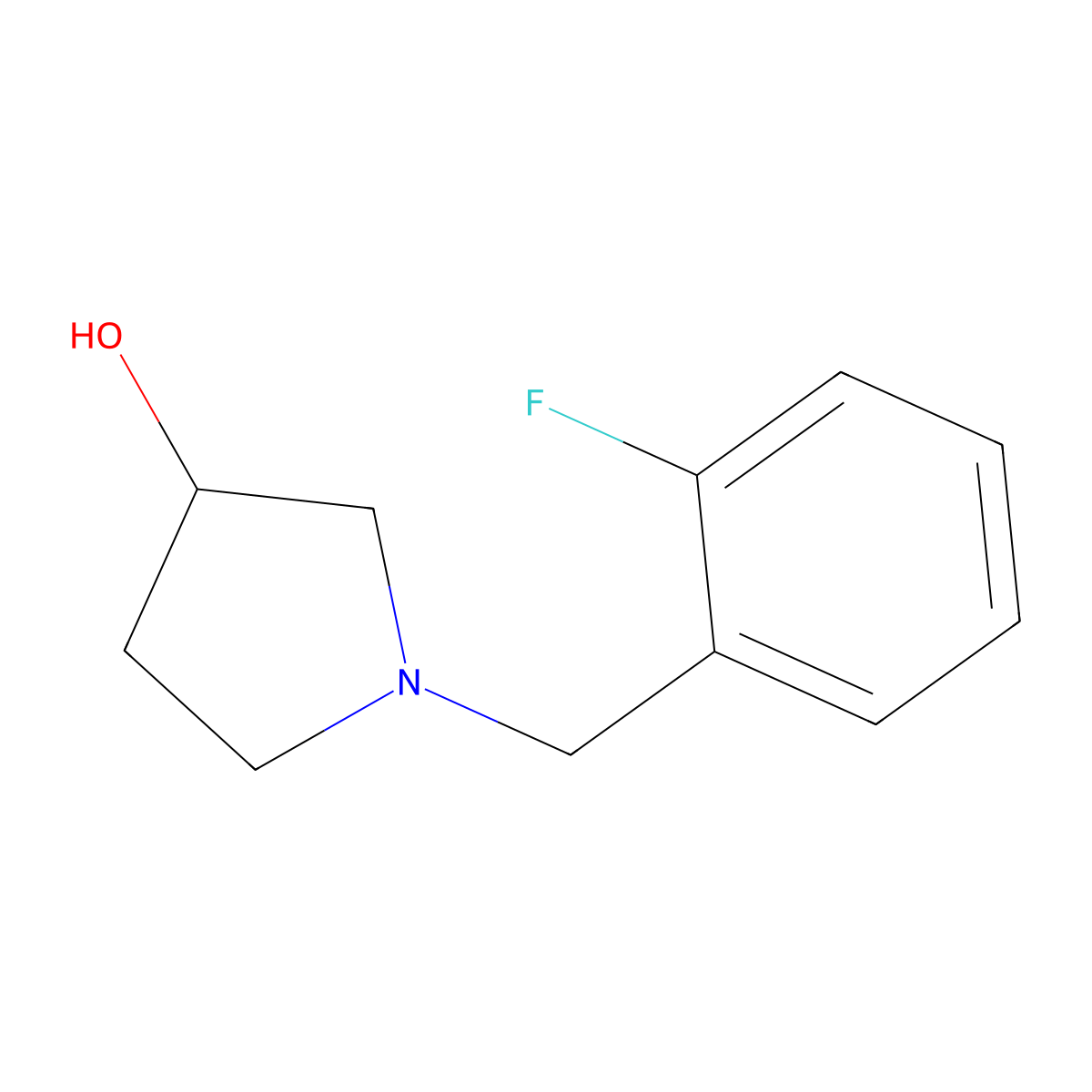 1-(2-Fluorobenzyl)pyrrolidin-3-ol molecular structure, CAS 1033012-61-1