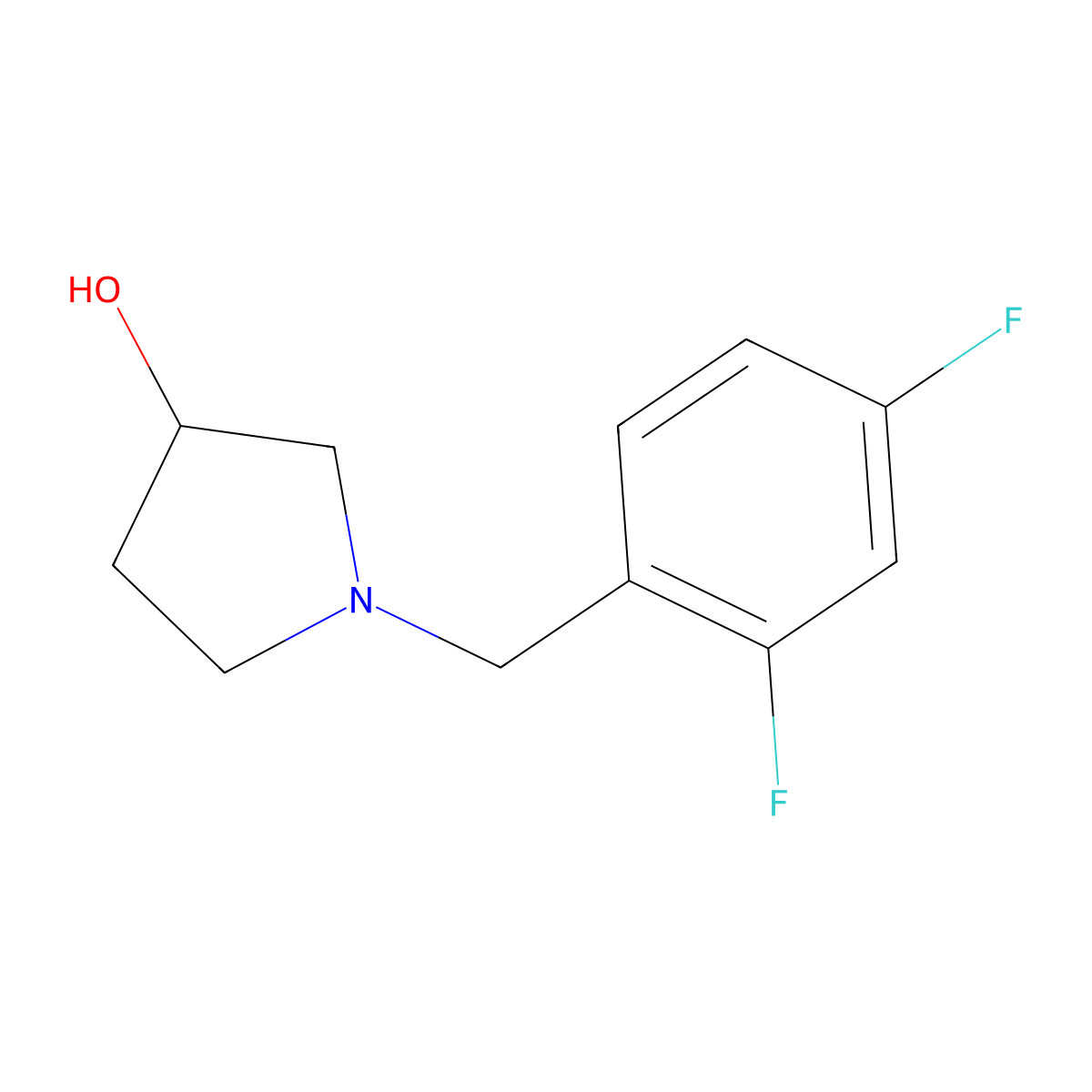 1-[(2,4-Difluorophenyl)methyl]pyrrolidin-3-ol molecular structure, CAS 1033012-65-5