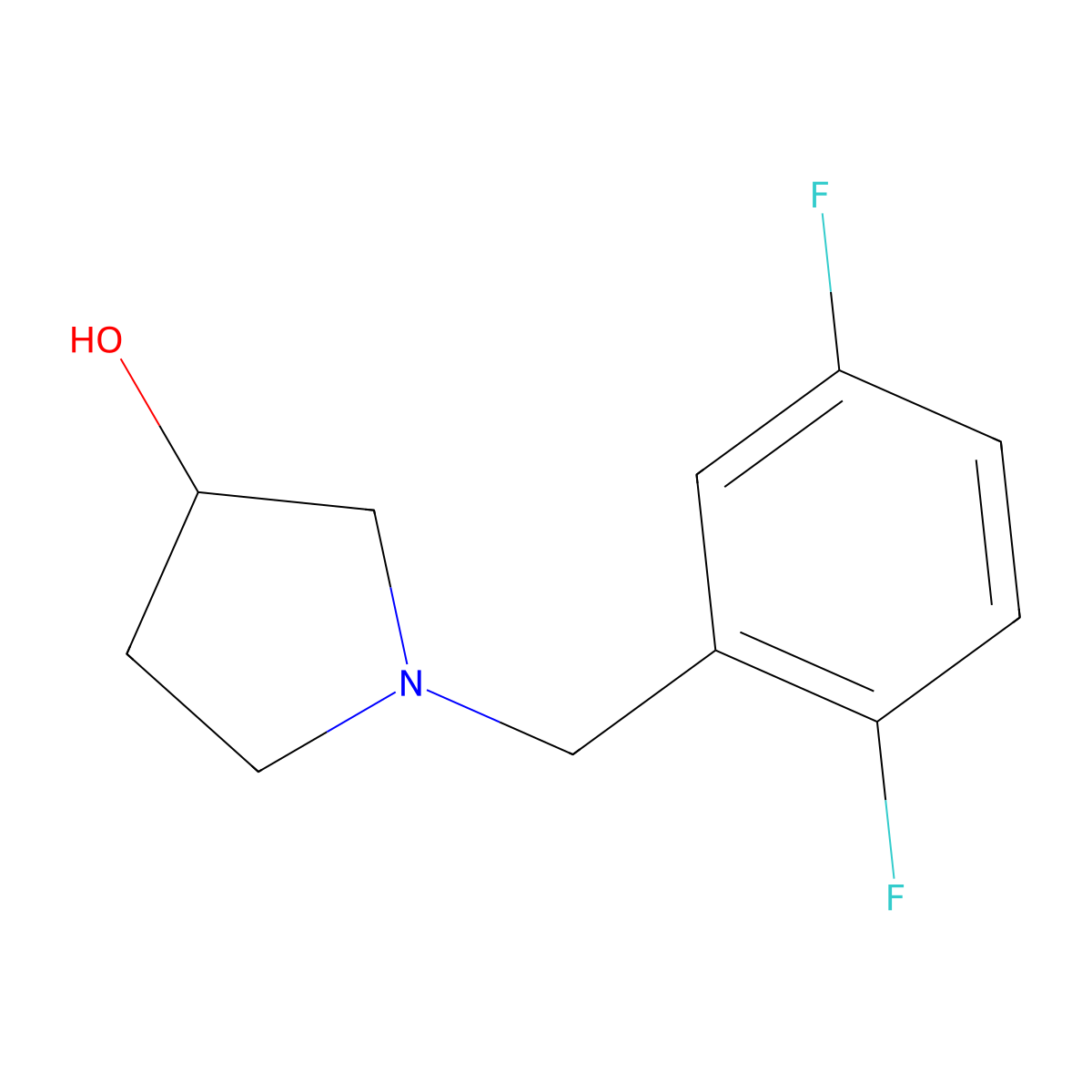 1-(2,5-Difluorobenzyl)pyrrolidin-3-ol molecular structure, CAS 1033012-67-7