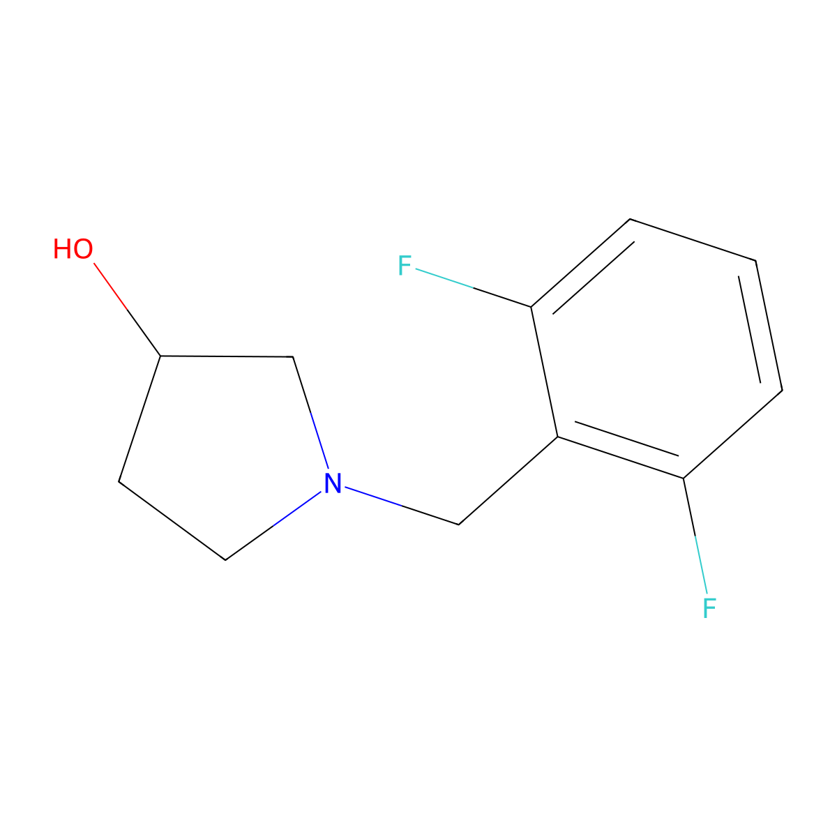 1-(2,6-Difluorobenzyl)pyrrolidin-3-ol molecular structure, CAS 1033012-68-8