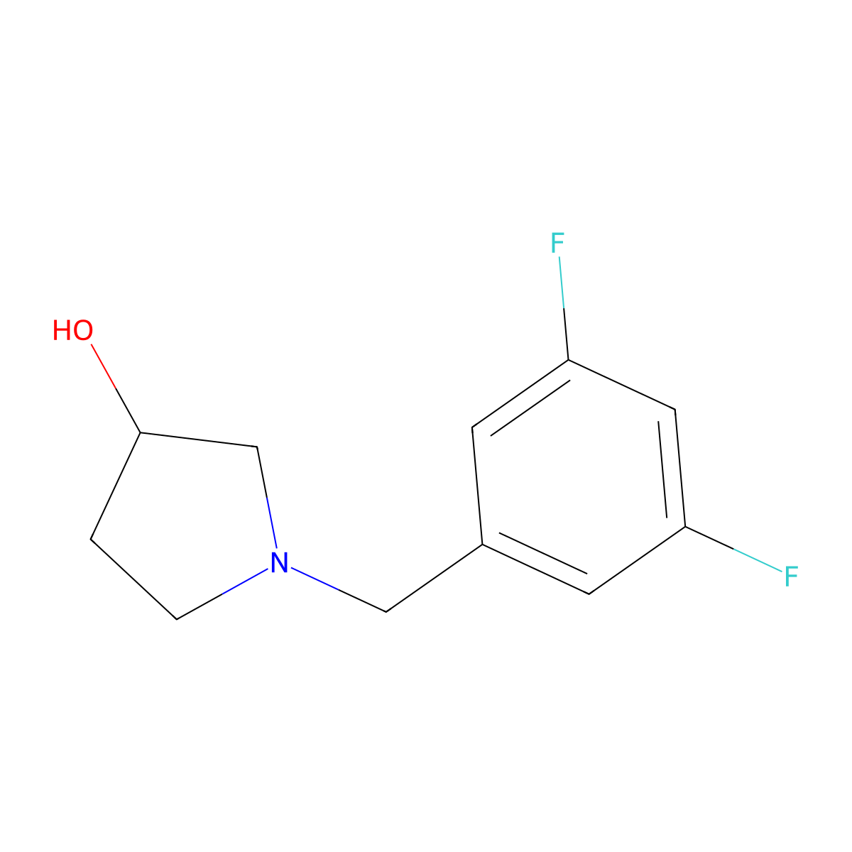 1-(3,5-Difluorobenzyl)pyrrolidin-3-ol molecular structure, CAS 1033012-69-9