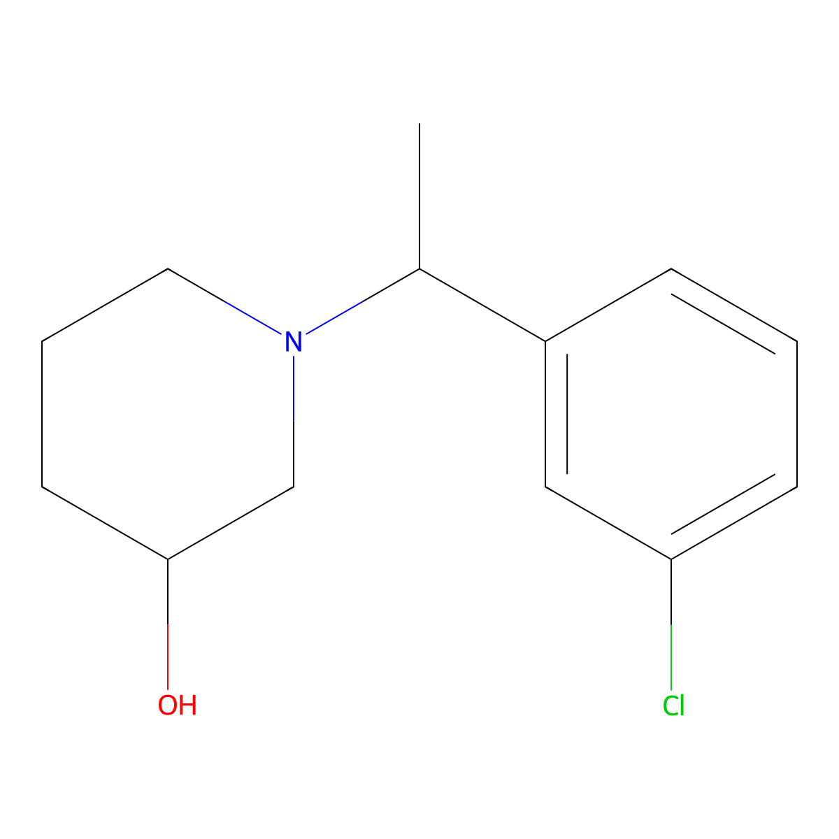 1-(1-(3-Chlorophenyl)ethyl)piperidin-3-ol molecular structure, CAS 1033013-42-1