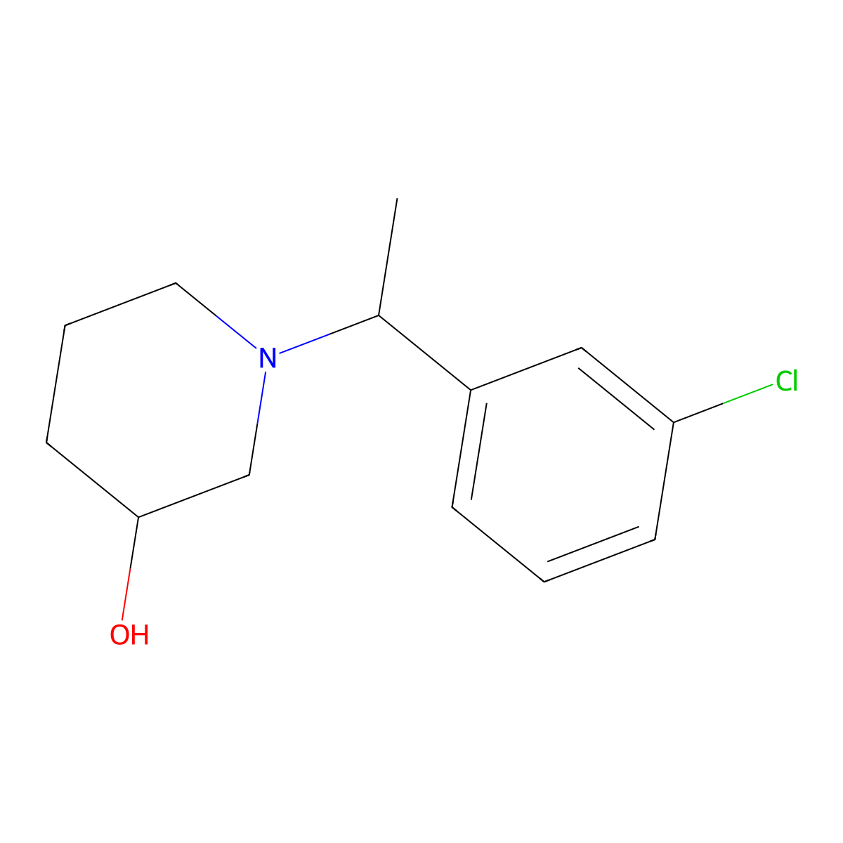 1-(1-(3-Chlorophenyl)ethyl)piperidin-3-ol molecular structure, CAS 1033013-42-1