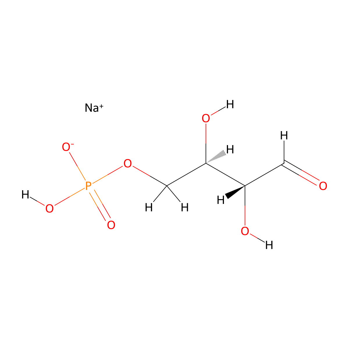 Sodium (2R,3R)-2,3-dihydroxy-4-oxobutyl hydrogen phosphate molecular structure, CAS 103302-15-4