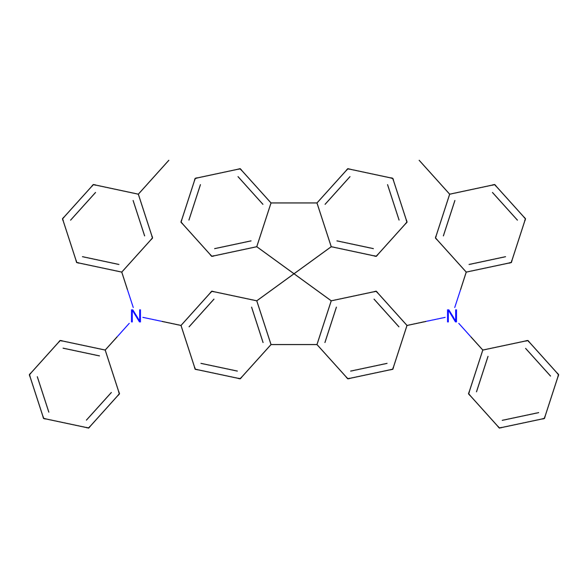 N~2~,N~7~-Bis(3-methylphenyl)-N~2~,N~7~-diphenyl-9,9'-spirobi(fluorene)-2,7-diamine molecular structure, CAS 1033035-83-4