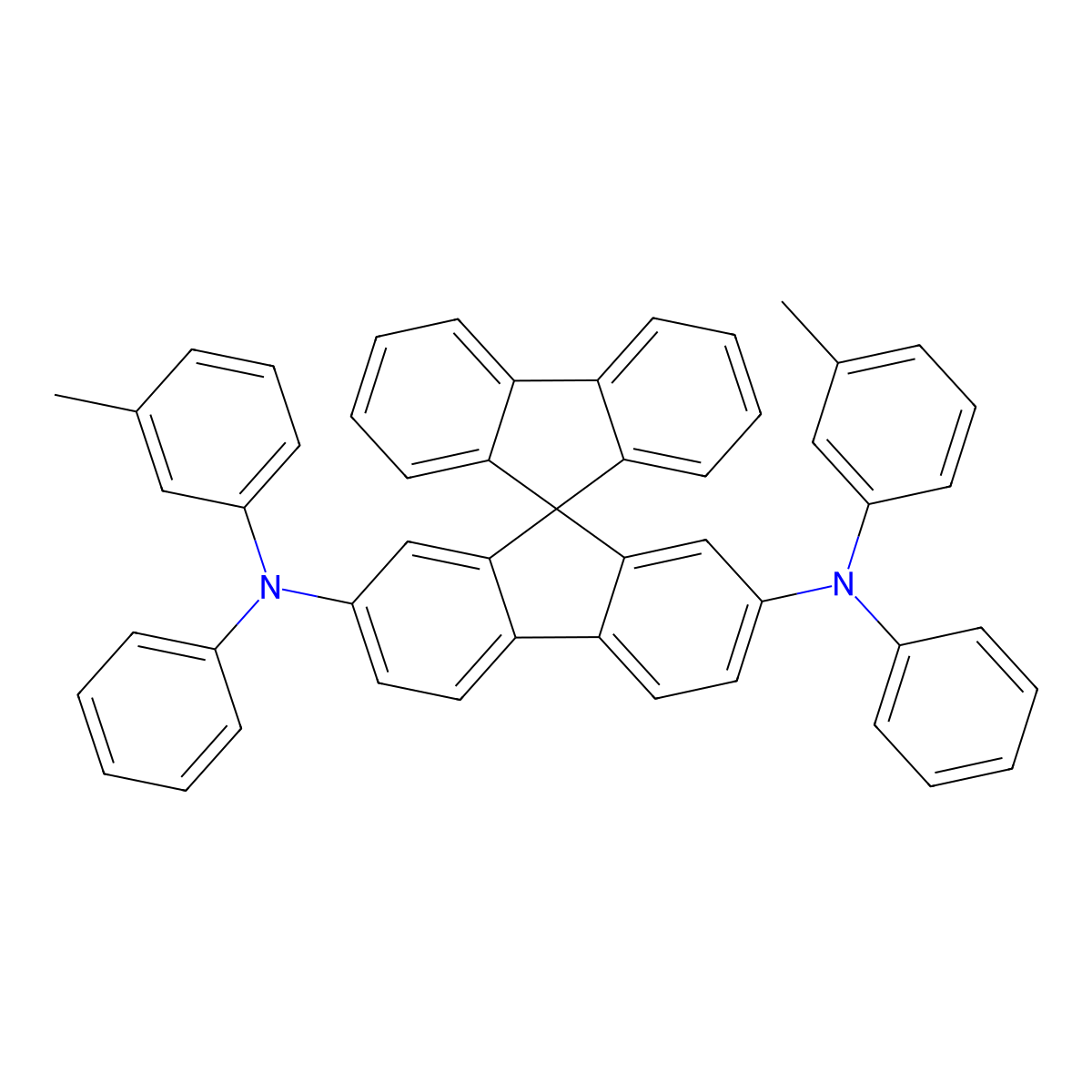 N~2~,N~7~-Bis(3-methylphenyl)-N~2~,N~7~-diphenyl-9,9'-spirobi(fluorene)-2,7-diamine molecular structure, CAS 1033035-83-4