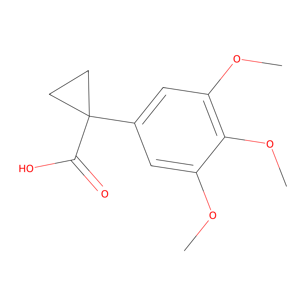 1-(3,4,5-Trimethoxyphenyl)cyclopropanecarboxylic acid molecular structure, CAS 1033046-57-9