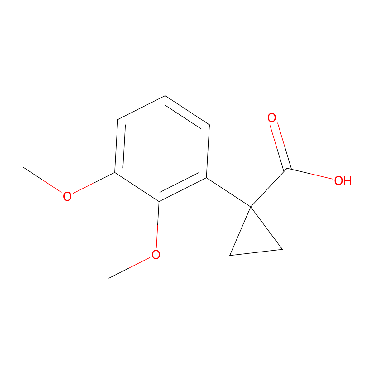 1-(2,3-Dimethoxyphenyl)cyclopropane-1-carboxylic acid molecular structure, CAS 1033047-91-4