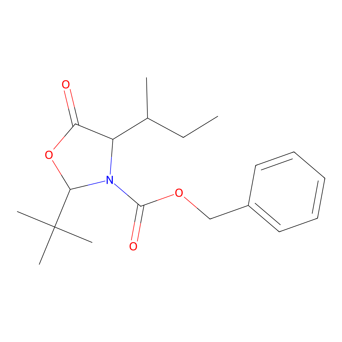 (2S,4S)-4-[(S)-Sec-butyl]-2-(tert-butyl)-3-cbz-oxazolidin-5-one molecular structure, CAS 1033081-74-1