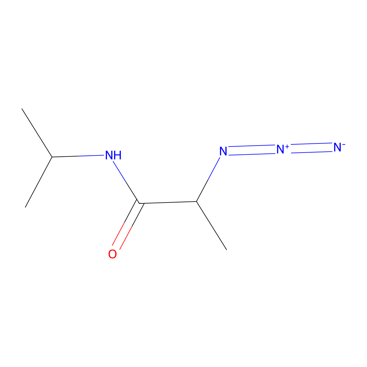 2-azido-N-(propan-2-yl)propanamide molecular structure, CAS 1033115-49-9