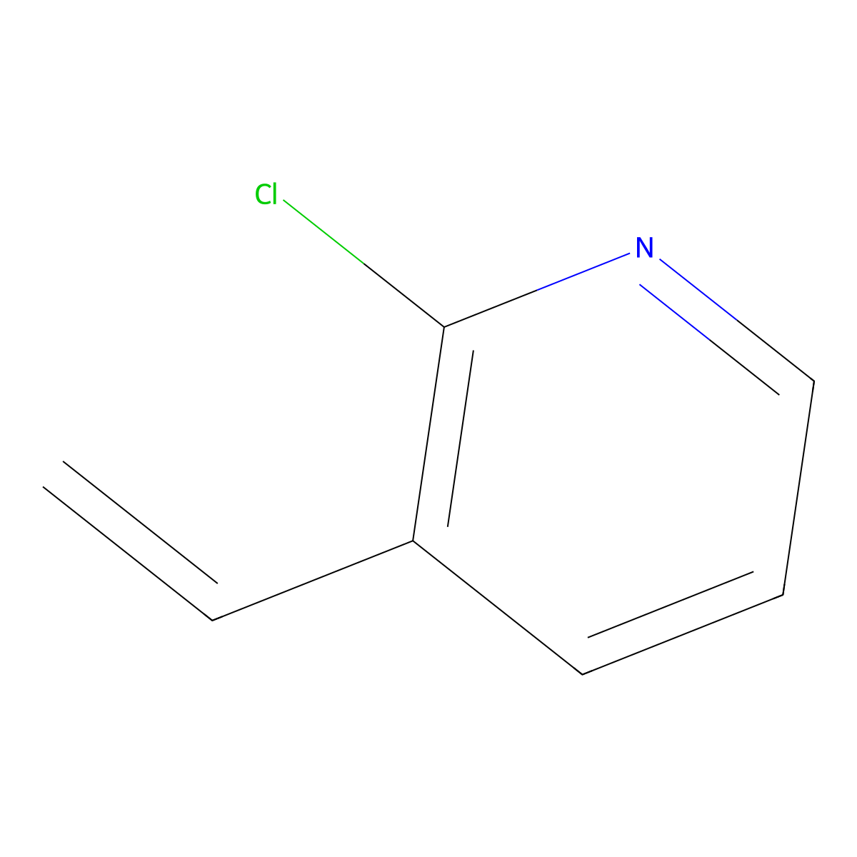 2-Chloro-3-ethenylpyridine molecular structure, CAS 1033125-18-6