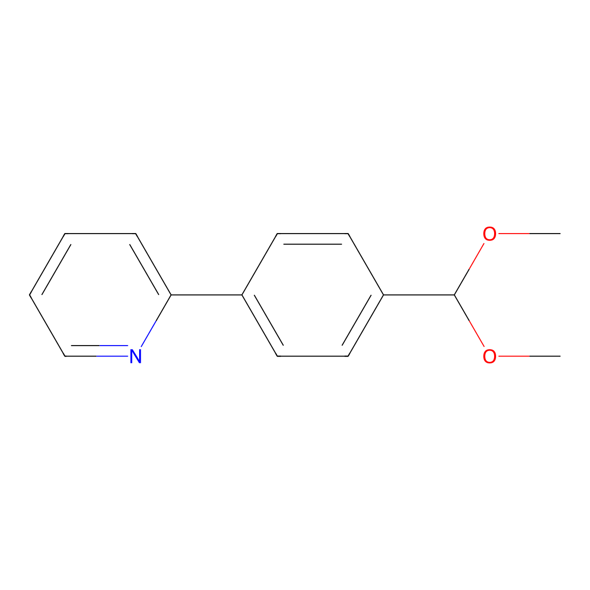 2-(4-Dimethoxymethylphenyl)pyridine molecular structure, CAS 1033125-49-3