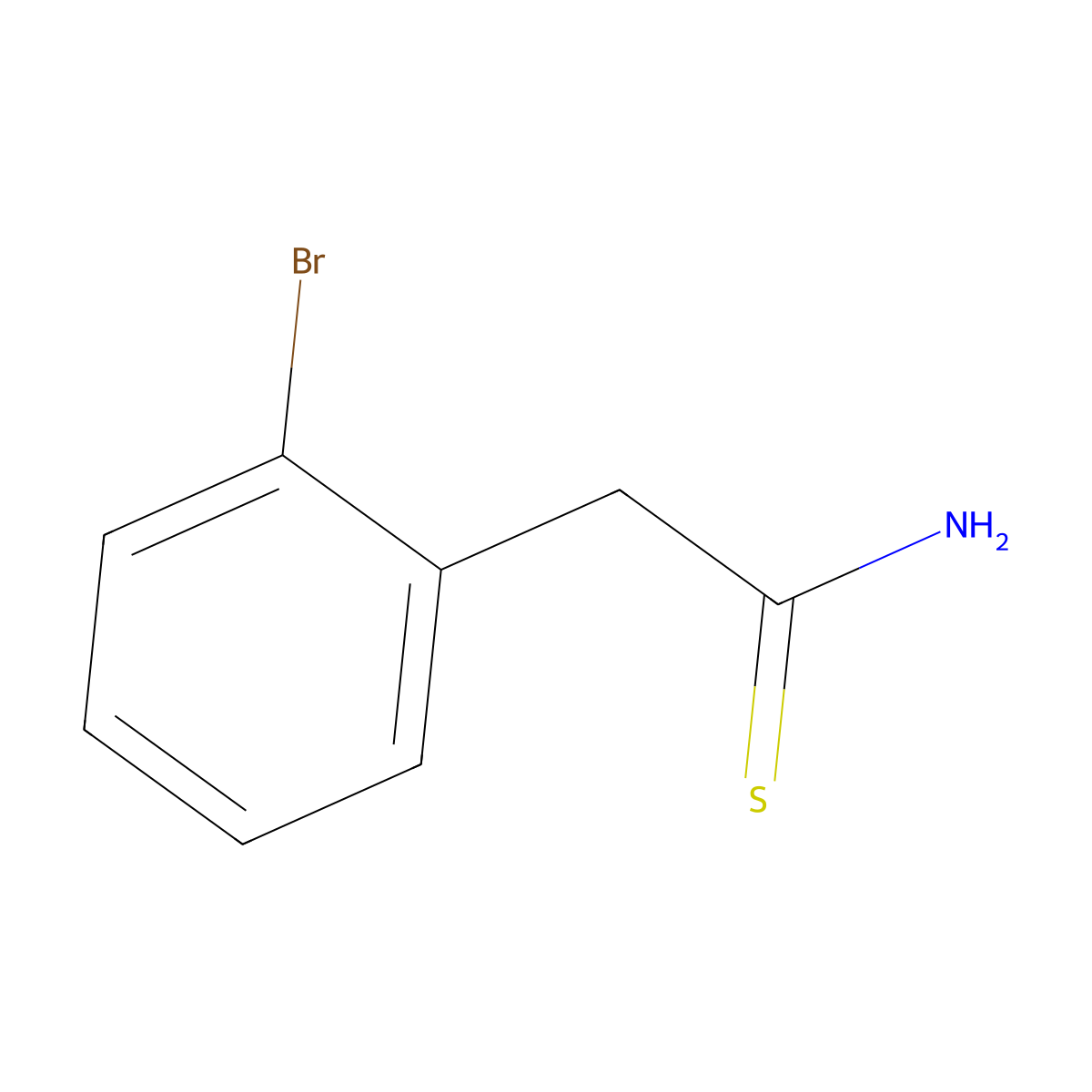 2-Bromobenzeneethanethioamide molecular structure, CAS 103317-32-4