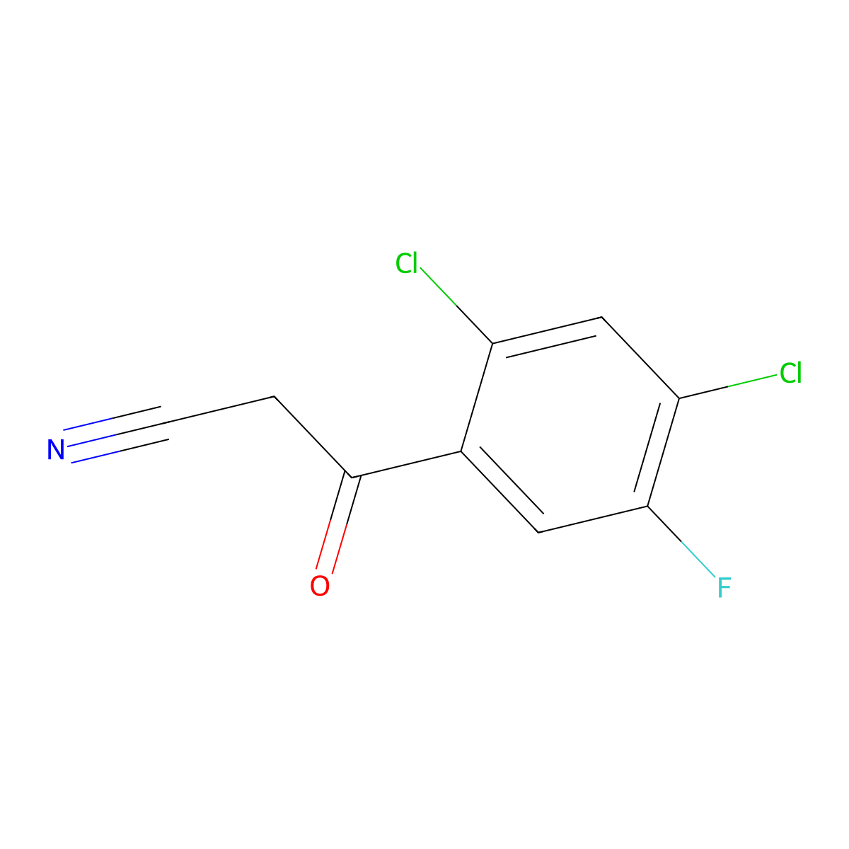 3-(2,4-Dichloro-5-fluorophenyl)-3-oxopropanenitrile molecular structure, CAS 103318-74-7