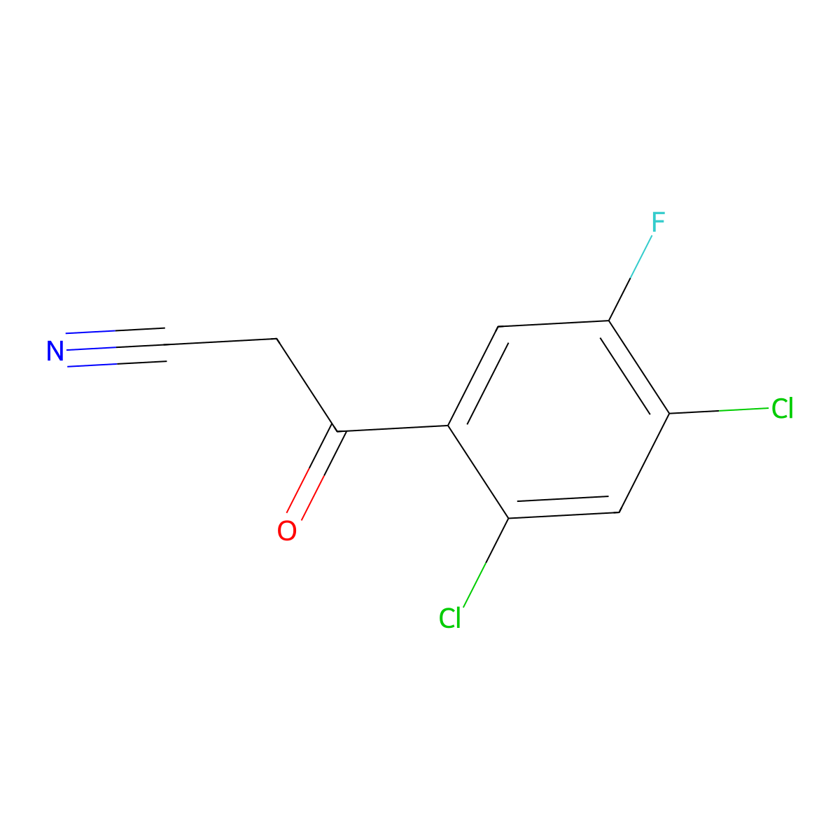 3-(2,4-Dichloro-5-fluorophenyl)-3-oxopropanenitrile molecular structure, CAS 103318-74-7