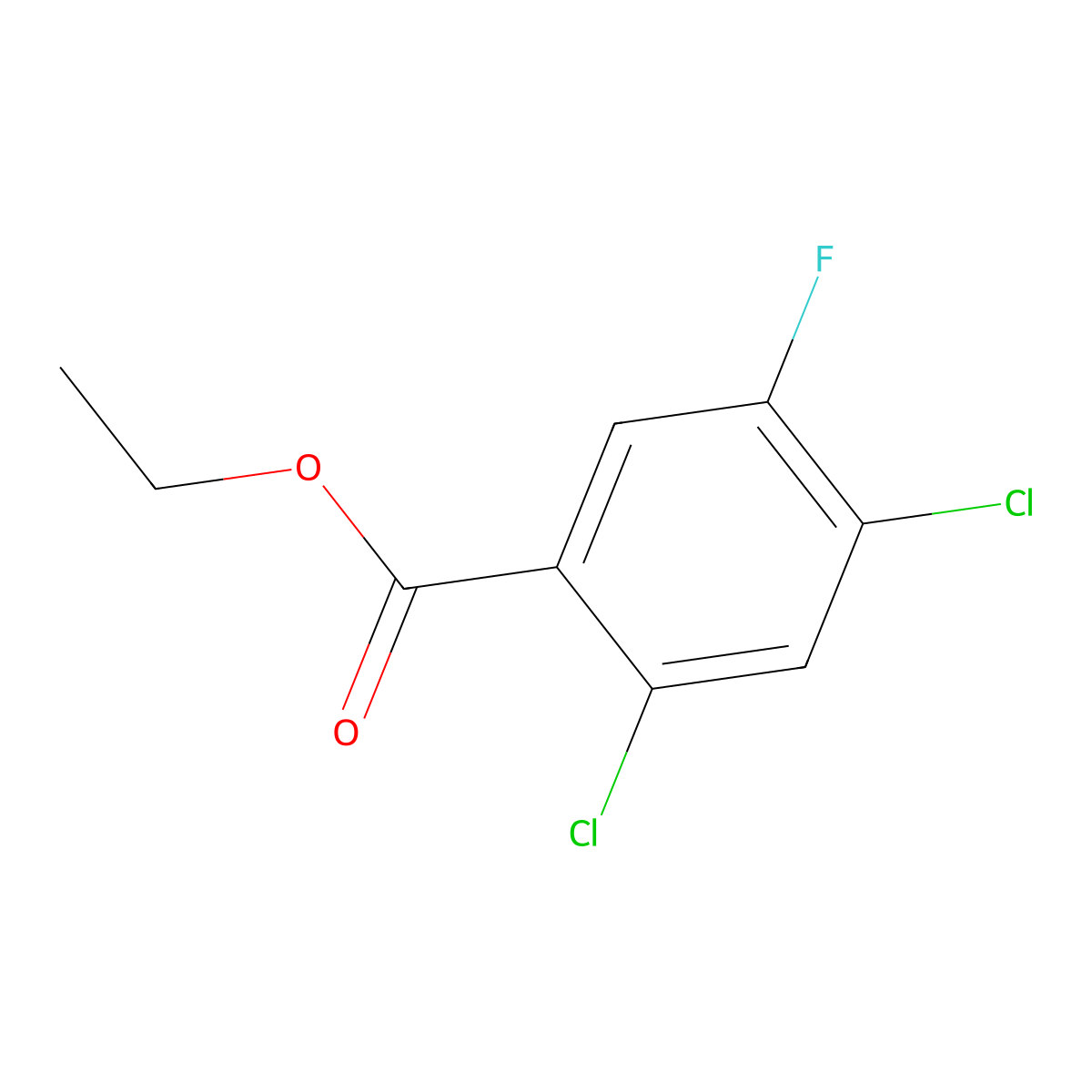 Benzoic acid, 2,4-dichloro-5-fluoro-, ethyl ester molecular structure, CAS 103318-75-8