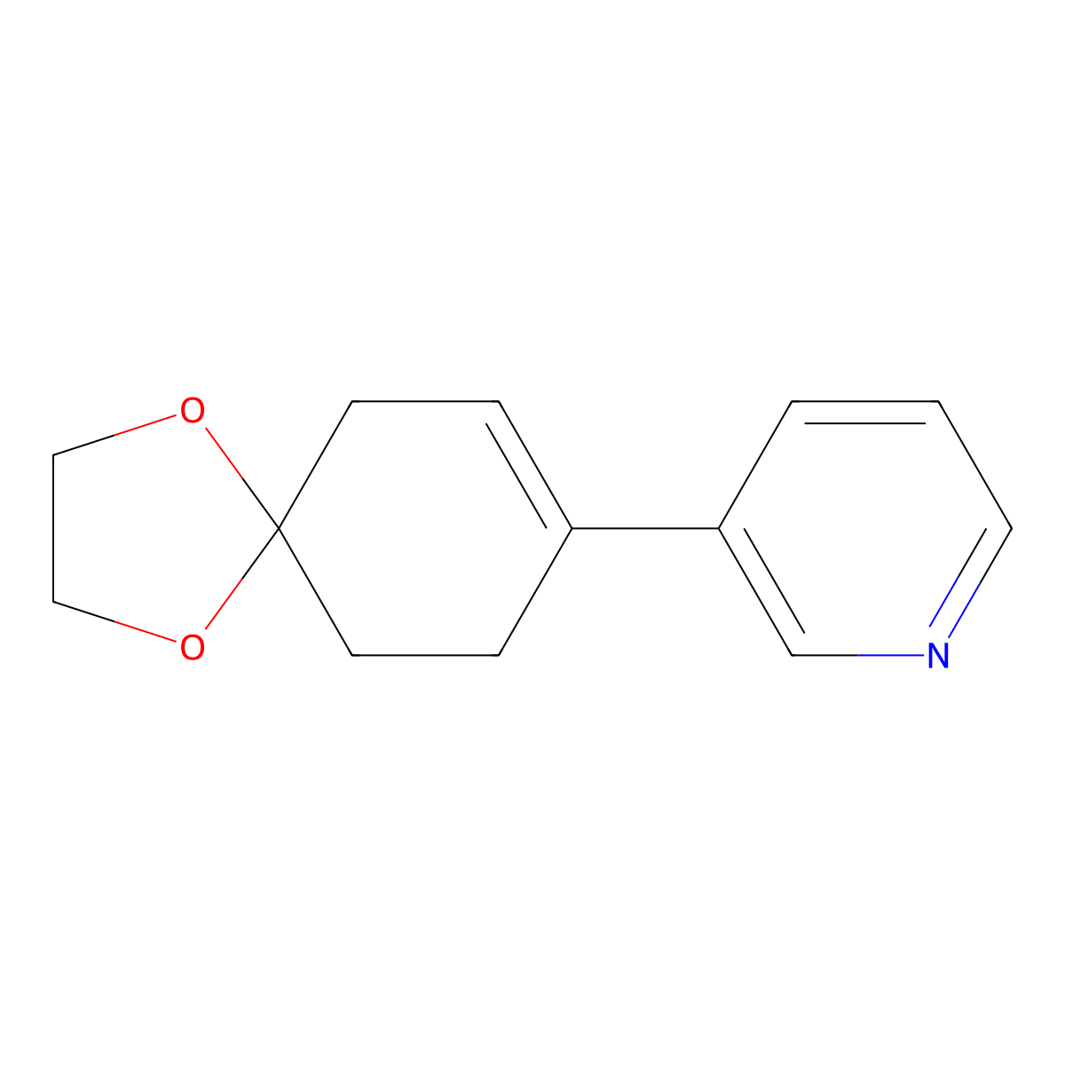 4-(3-Pyridyl)cyclohex-3-en-1-one ethylene acetal molecular structure, CAS 103319-08-0