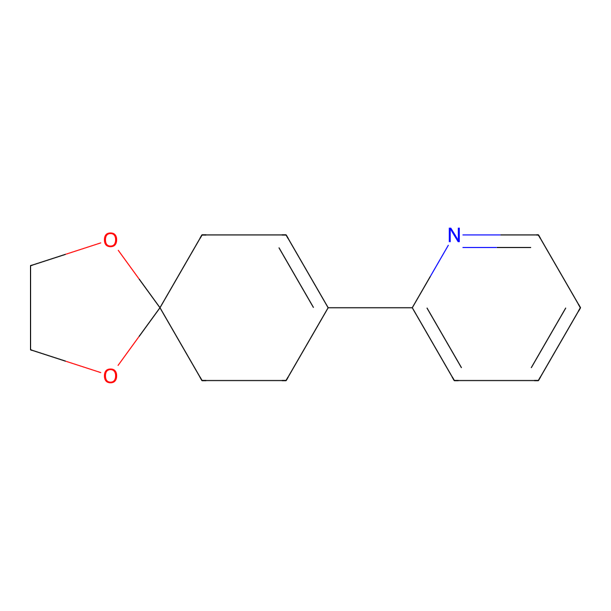 2-(1,4-Dioxaspiro[4.5]dec-7-en-8-yl)pyridine molecular structure, CAS 103319-15-9