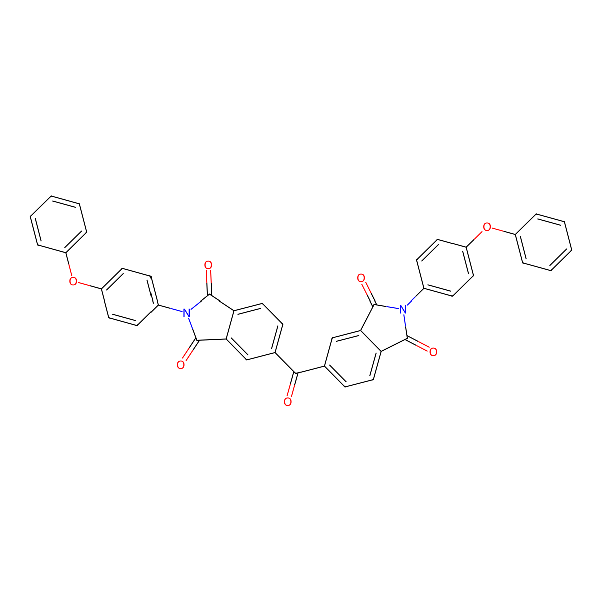 1H-Isoindole-1,3(2H)-dione, 5,5'-carbonylbis[2-(4-phenoxyphenyl)- molecular structure, CAS 103319-87-5