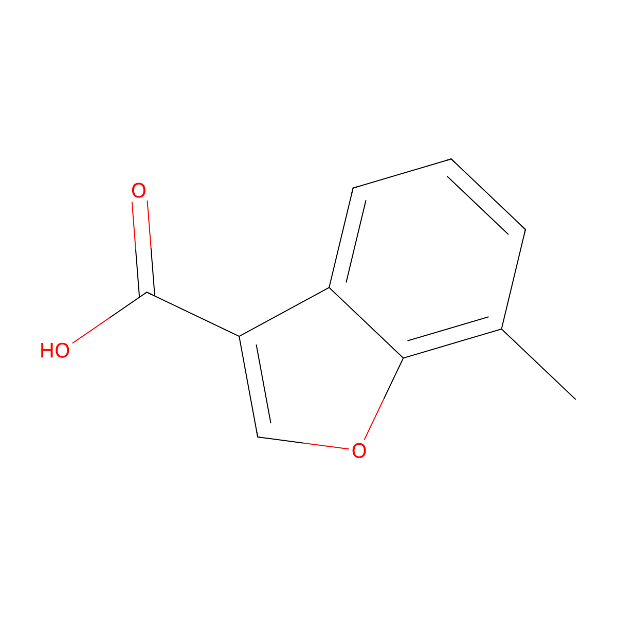 7-Methyl-1-benzofuran-3-carboxylic acid molecular structure, CAS 1033196-18-7
