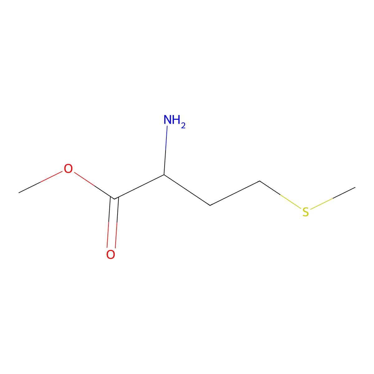 methyl (2S)-2-amino-4-(methylsulfanyl)butanoate molecular structure, CAS 10332-17-9