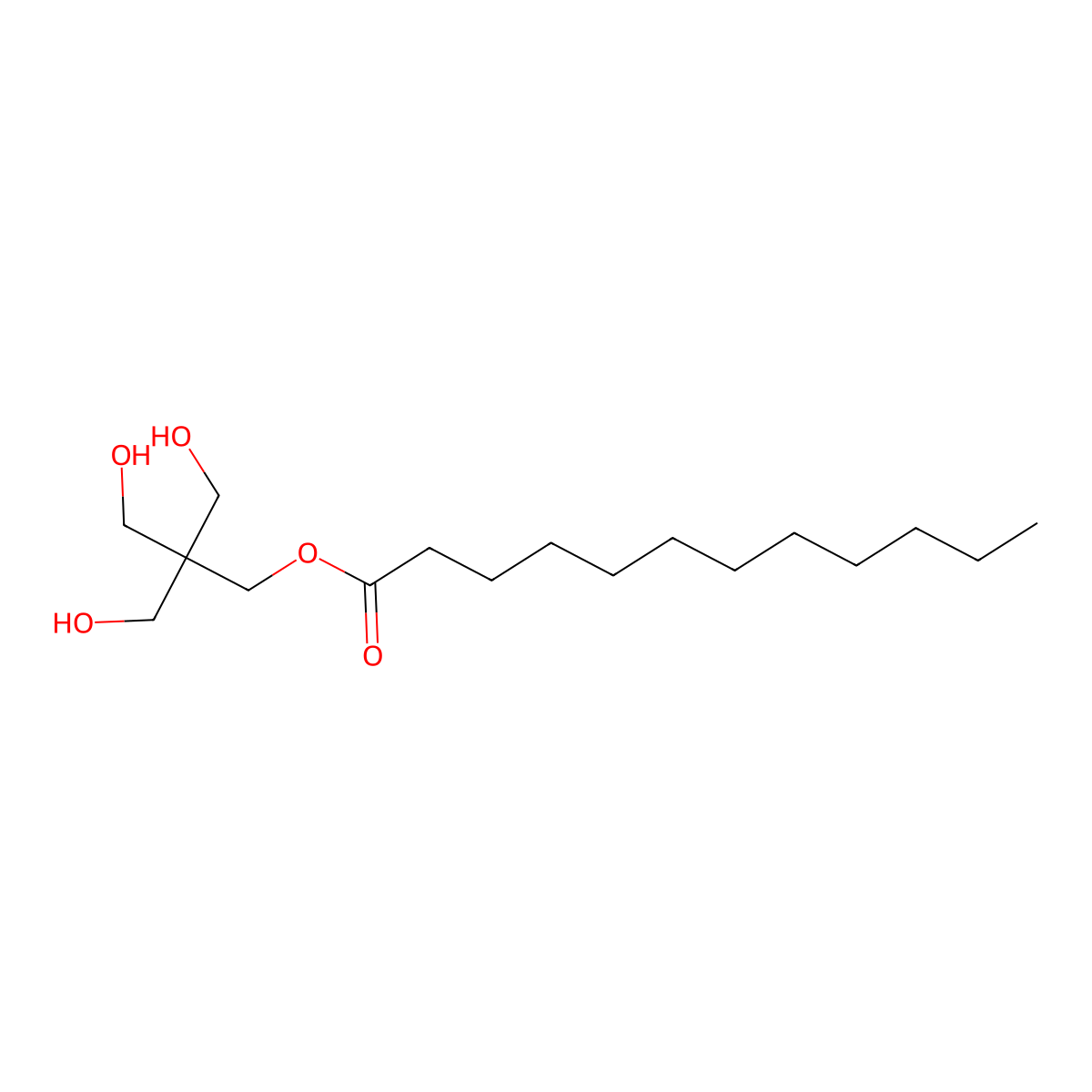 Dodecanoic acid, 3-hydroxy-2,2-bis(hydroxymethyl)propyl ester molecular structure, CAS 10332-31-7