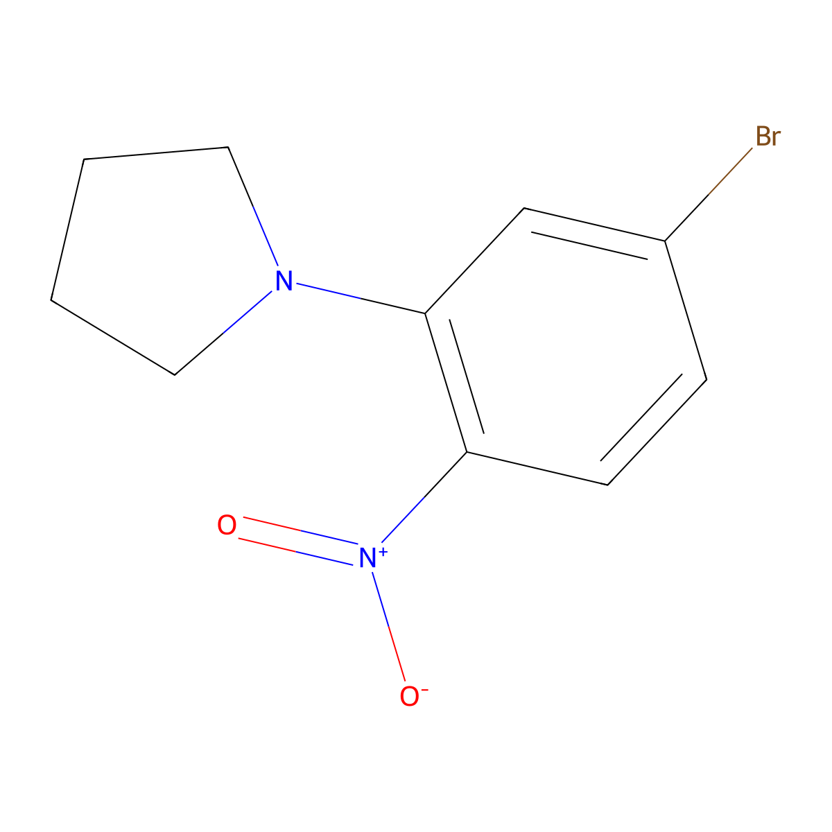 1-(5-Bromo-2-nitrophenyl)pyrrolidine molecular structure, CAS 1033201-57-8