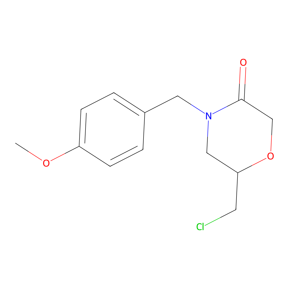 6-(Chloromethyl)-4-(4-methoxybenzyl)morpholin-3-one molecular structure, CAS 1033201-59-0