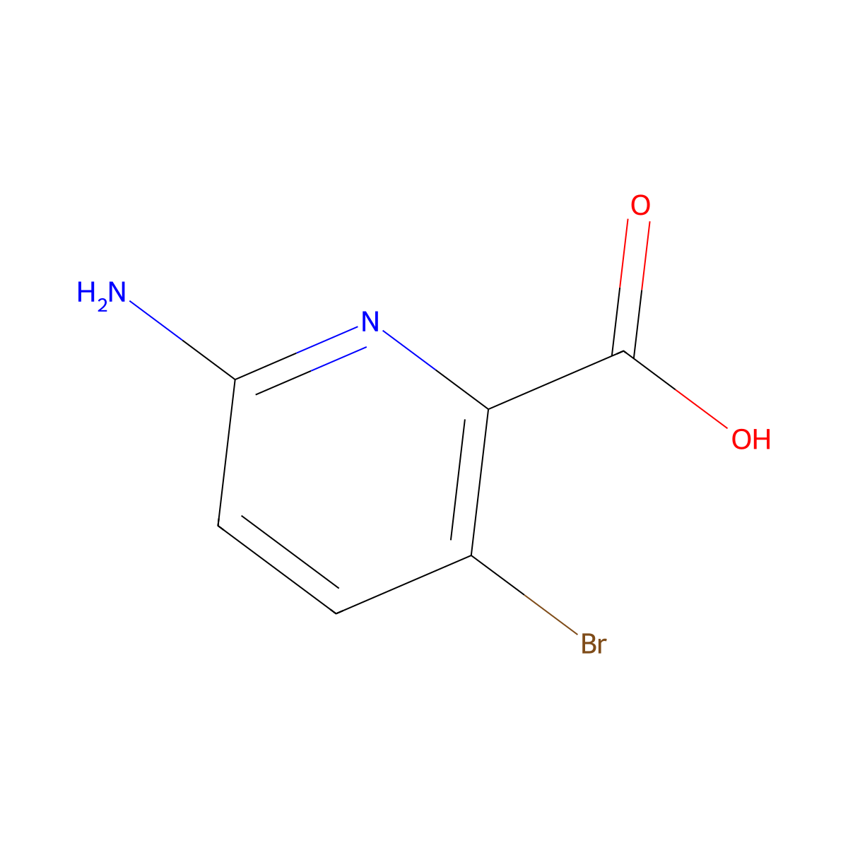 6-Amino-3-bromopyridine-2-carboxylic acid molecular structure, CAS 1033201-61-4