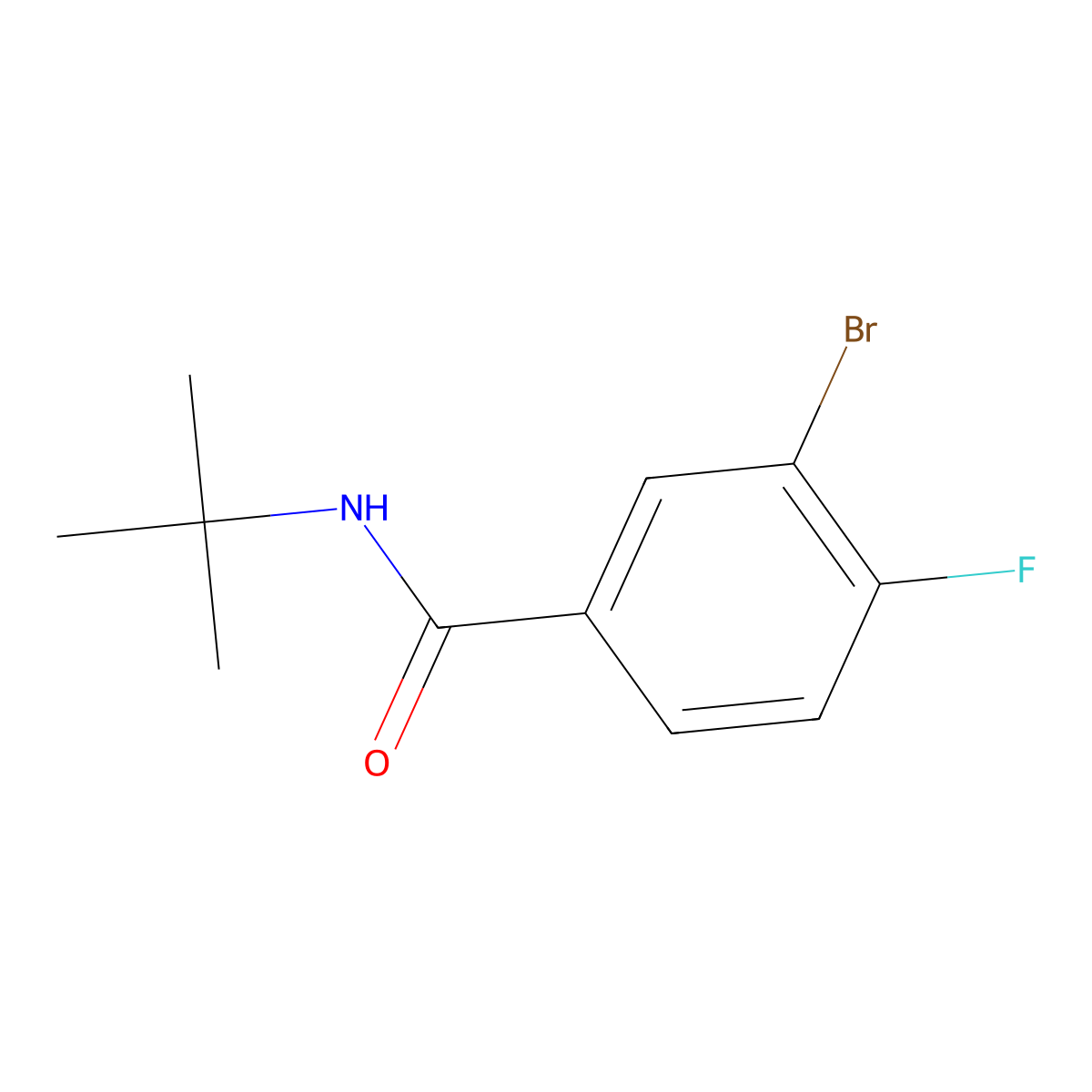 T-Butyl 3-bromo-4-fluorobenzamide molecular structure, CAS 1033201-68-1