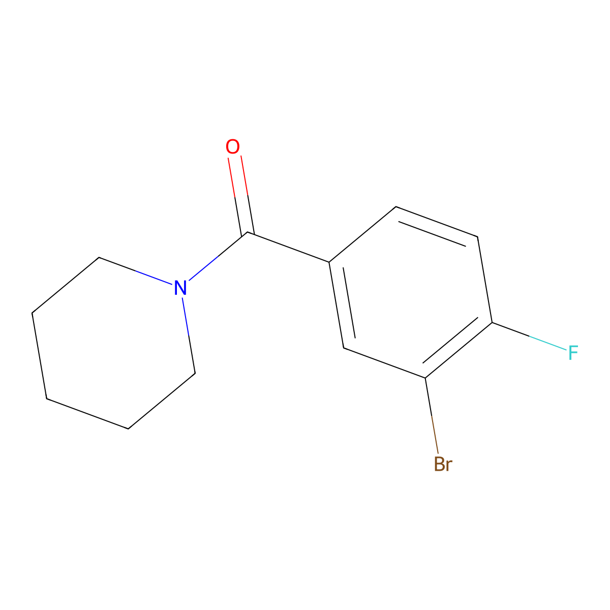1-(3-Bromo-4-fluorobenzoyl)piperidine molecular structure, CAS 1033201-74-9