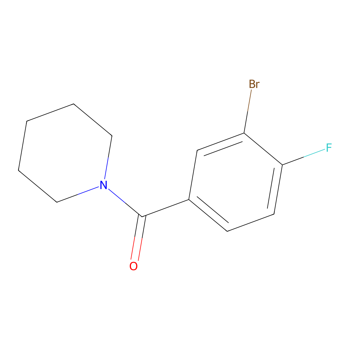 1-(3-Bromo-4-fluorobenzoyl)piperidine molecular structure, CAS 1033201-74-9