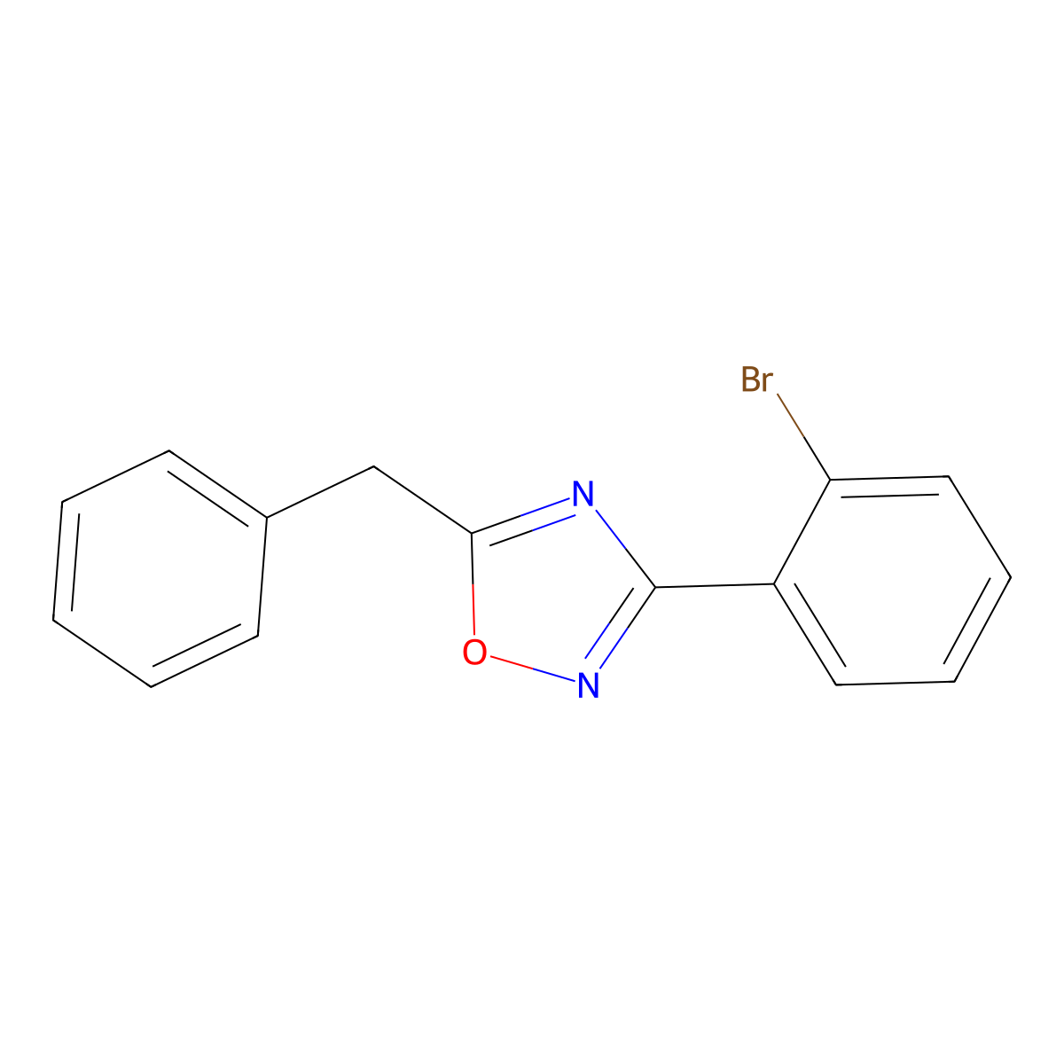 5-Benzyl-3-(2-bromophenyl)-1,2,4-oxadiazole molecular structure, CAS 1033201-86-3