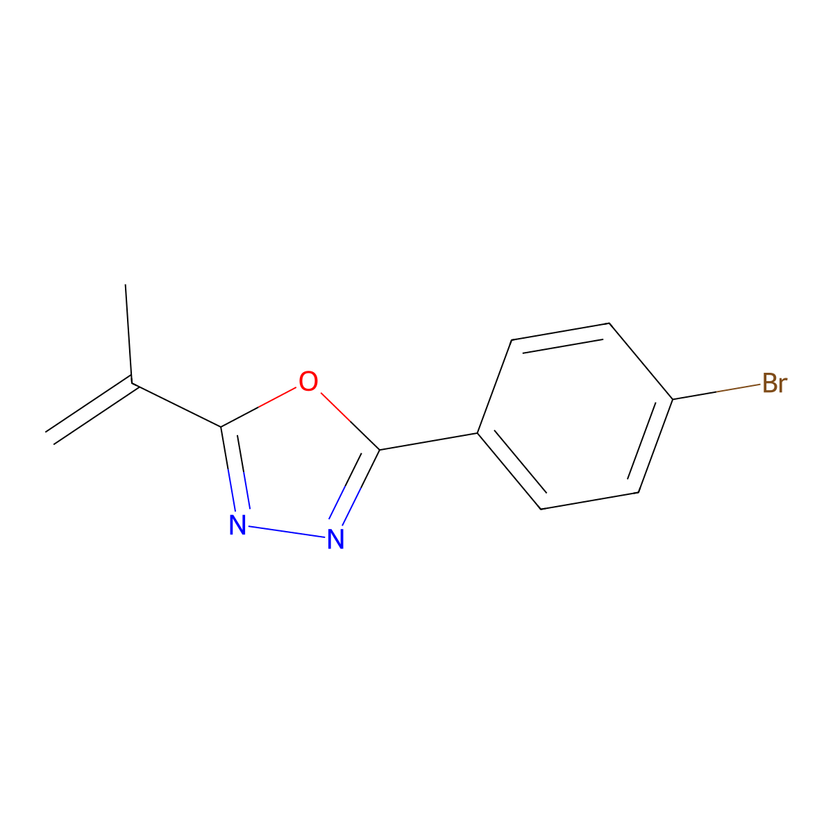 2-(4-Bromophenyl)-5-(prop-1-EN-2-YL)-1,3,4-oxadiazole molecular structure, CAS 1033201-91-0