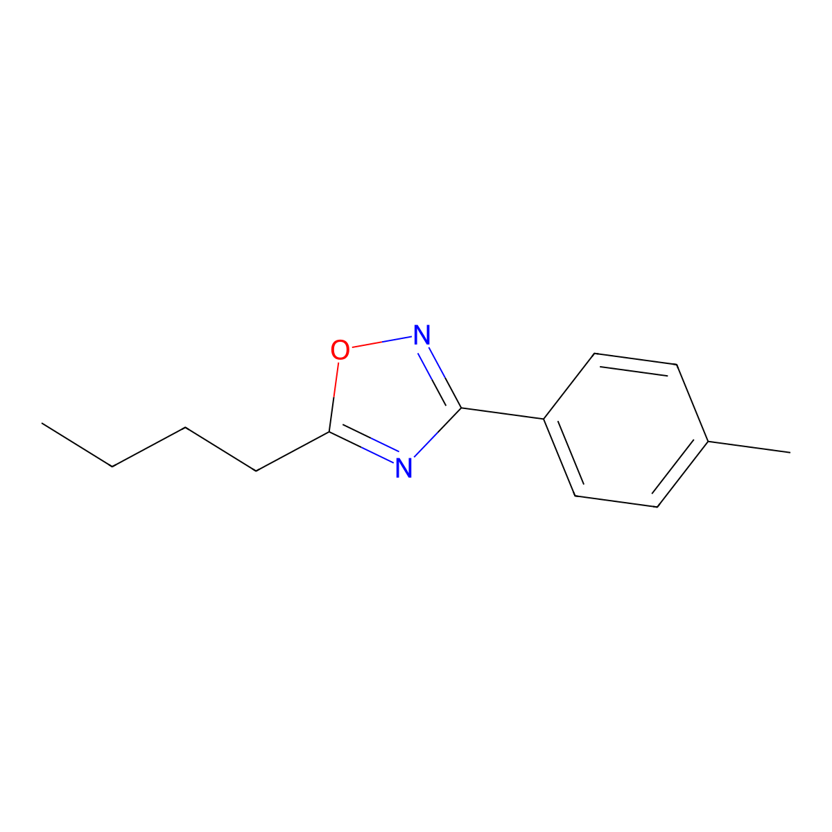 5-Butyl-3-(4-methylphenyl)-1,2,4-oxadiazole molecular structure, CAS 1033201-93-2