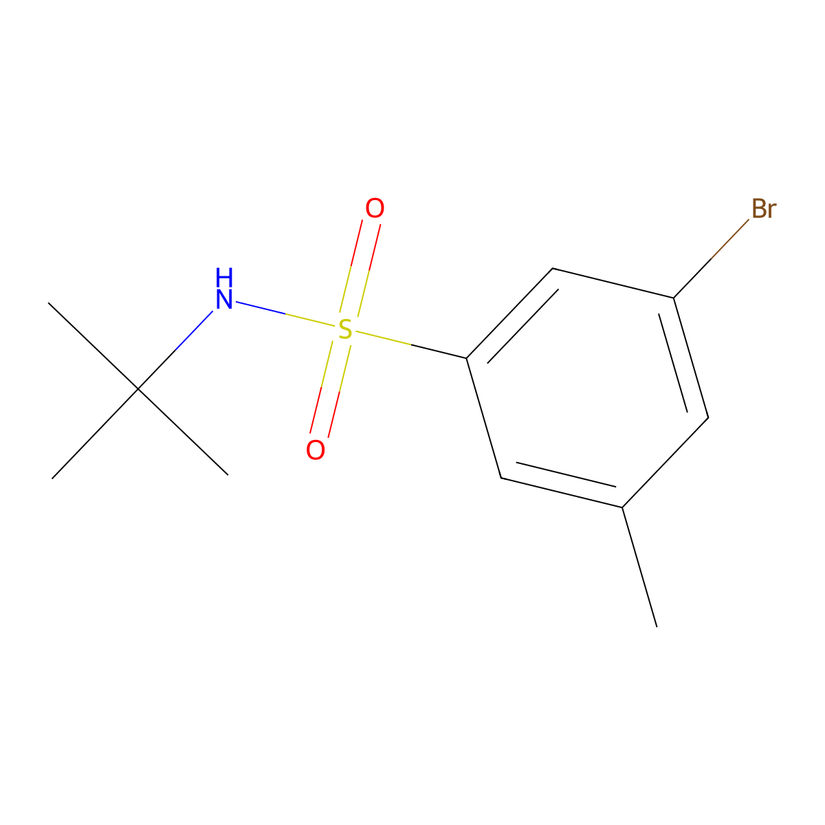 T-Butyl 3-bromo-5-methylbenzenesulfonamide molecular structure, CAS 1033201-97-6