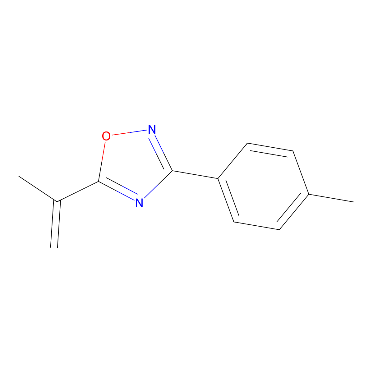 5-(Prop-1-en-2-yl)-3-(p-tolyl)-1,2,4-oxadiazole molecular structure, CAS 1033201-98-7