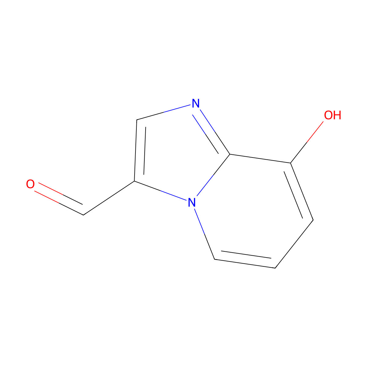 8-Hydroxyimidazo[1,2-a]pyridine-3-carbaldehyde molecular structure, CAS 1033202-04-8