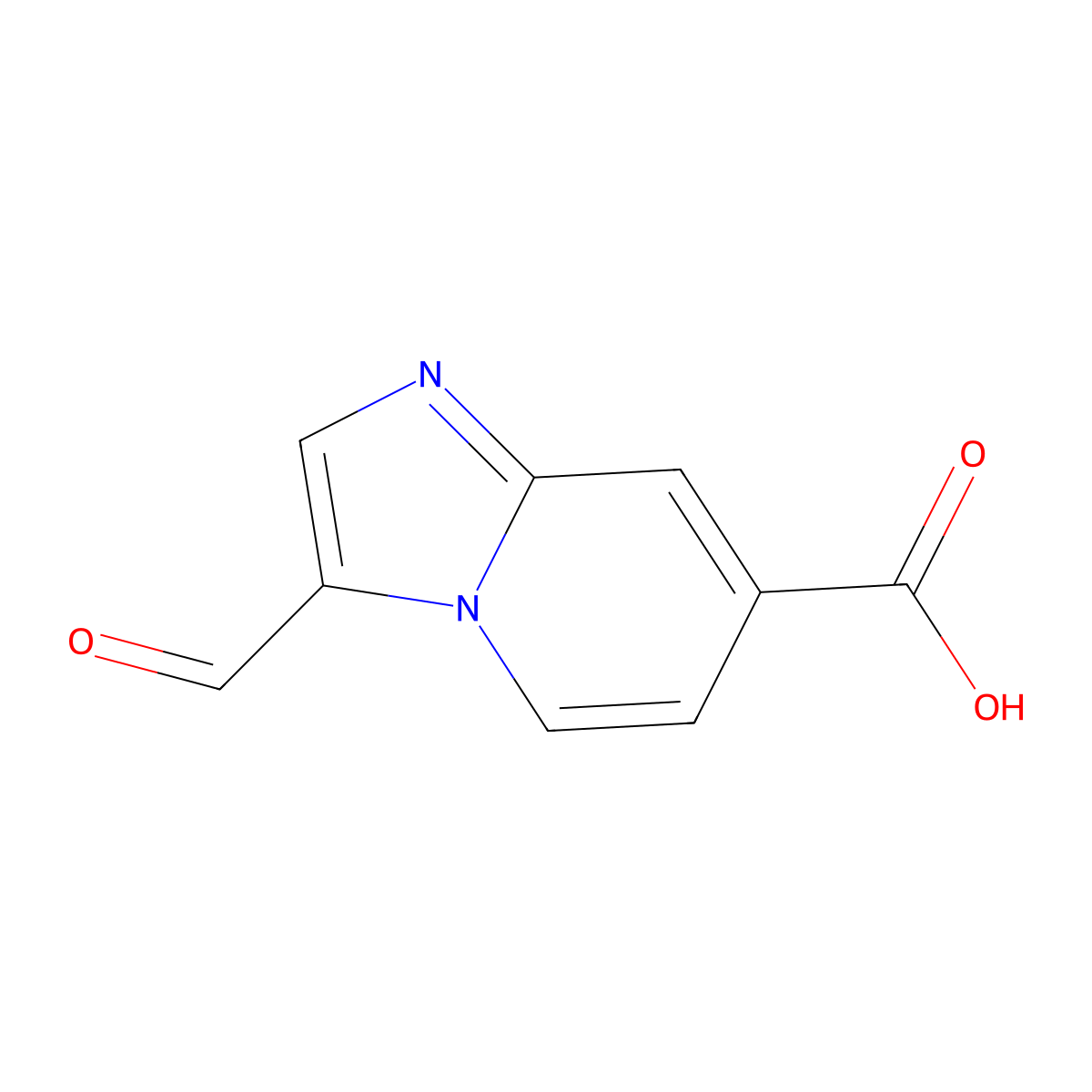 3-Formylimidazo[1,2-a]pyridine-7-carboxylic acid molecular structure, CAS 1033202-06-0