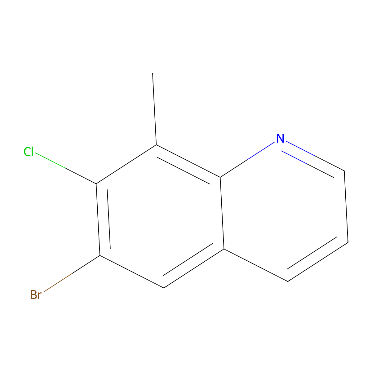 6-Bromo-7-chloro-8-methylquinoline molecular structure, CAS 1033202-16-2